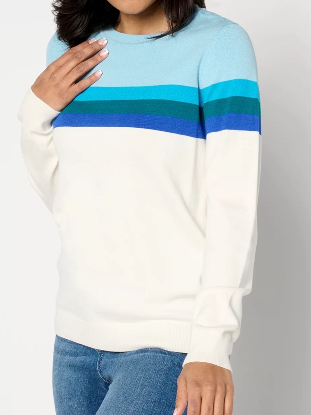 Studio Park x Alberti Popaj Summer Sunset Sweater White Blue XL Casual Coastal